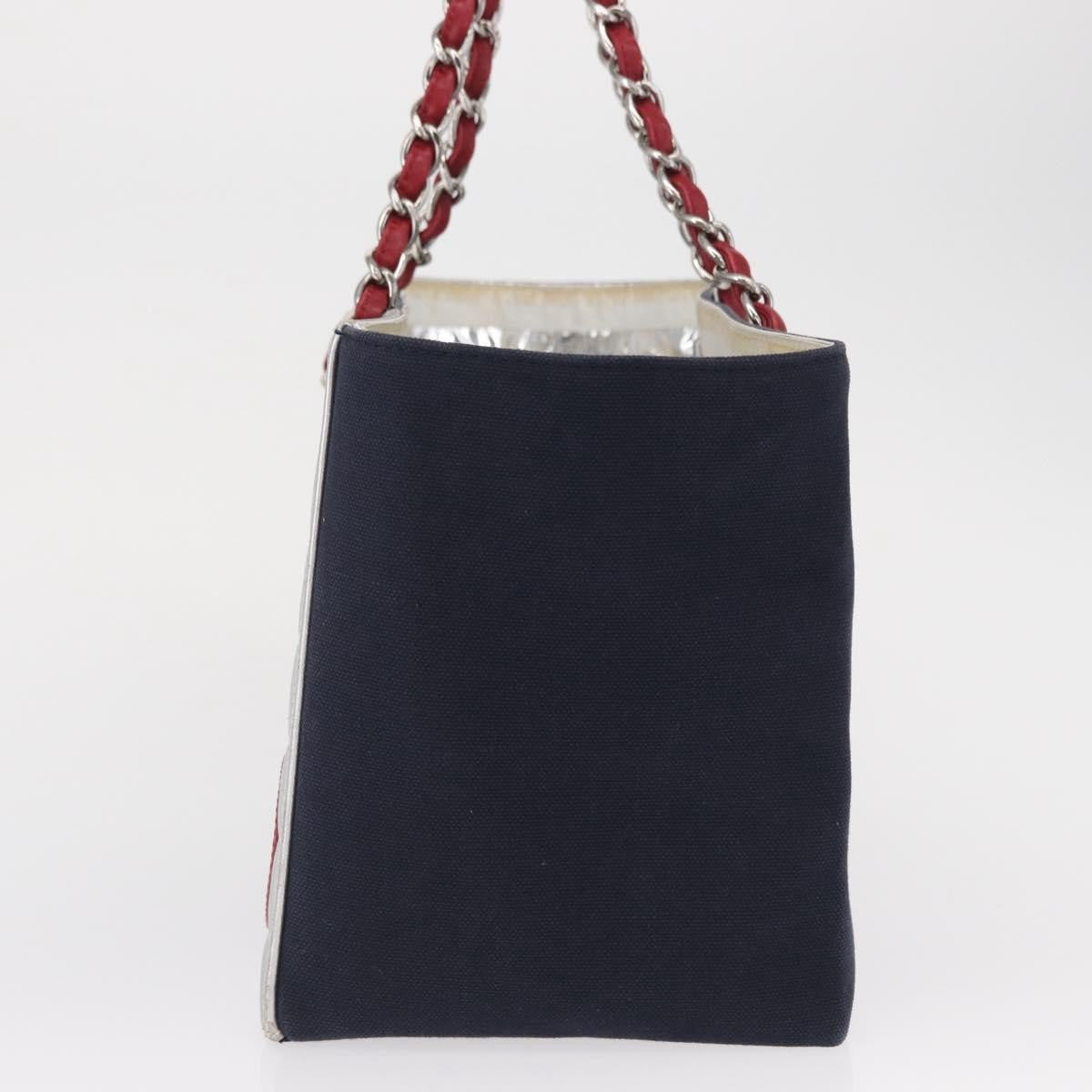 Chanel No.5 Tote Canvas And Leather Navy Canvas Tote Bag Bag (Pre-Owned)