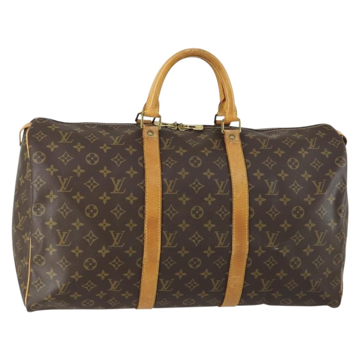 Louis Vuitton Keepall Bag Monogram Canvas Brown Canvas Travel Bag Bag (Pre-Owned)