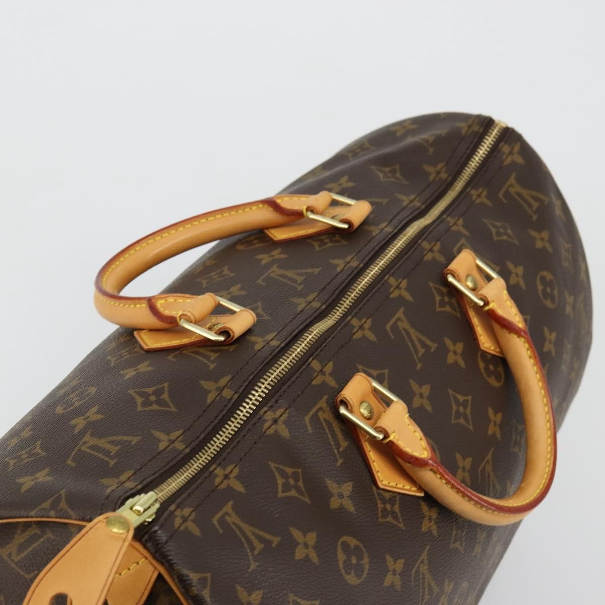 Louis Vuitton Speedy Handbag Monogram Canvas Brown Canvas Handbag (Pre-Owned)