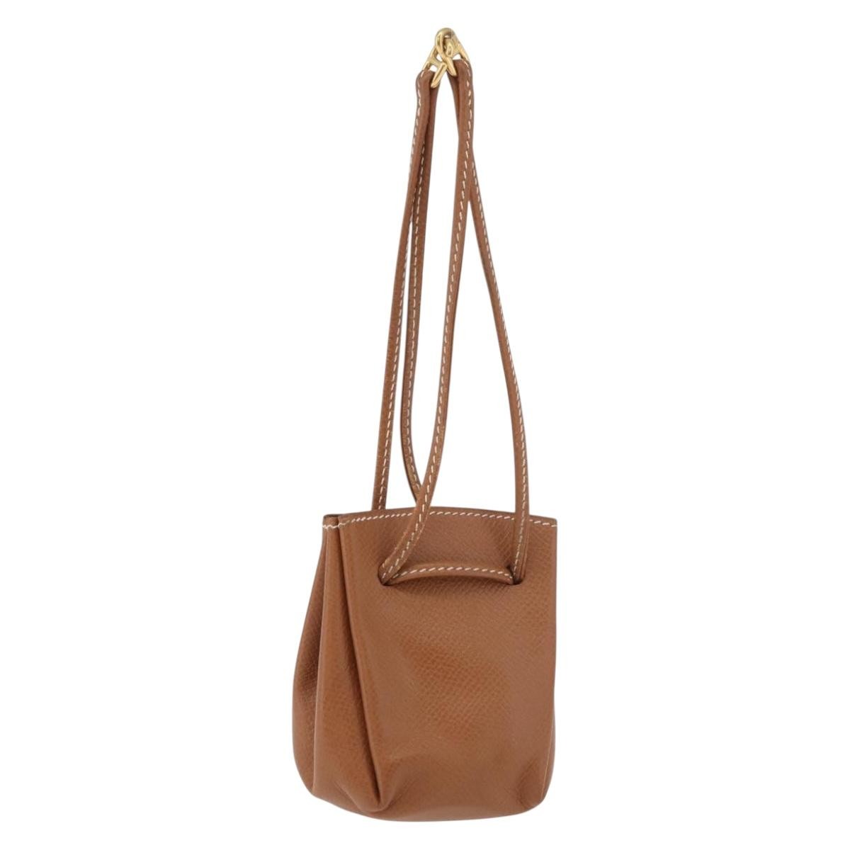 Hermes Vespa Pouch Leather Brown Leather Clutche & Pouche Bag (Pre-Owned)
