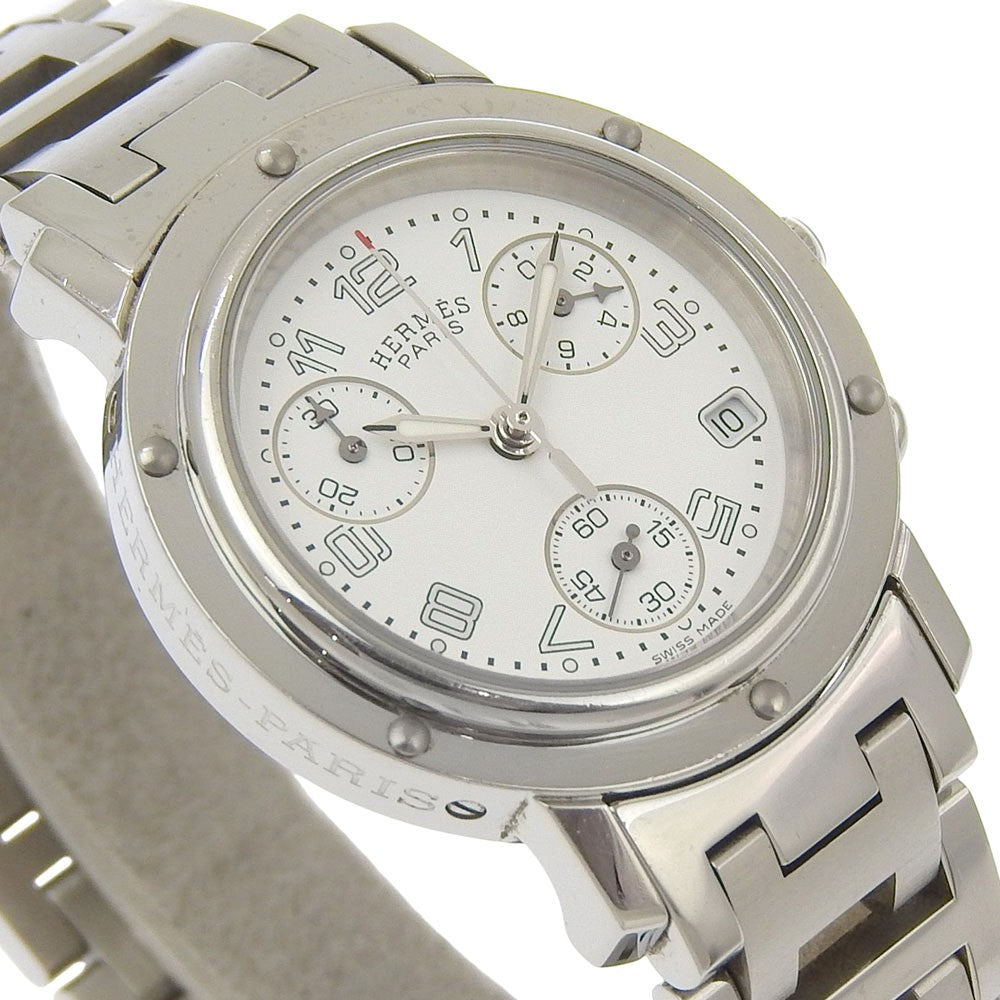 Hermes Clipper Chronograph Quartz Watch Stainless Steel Watch (Pre-Owned)