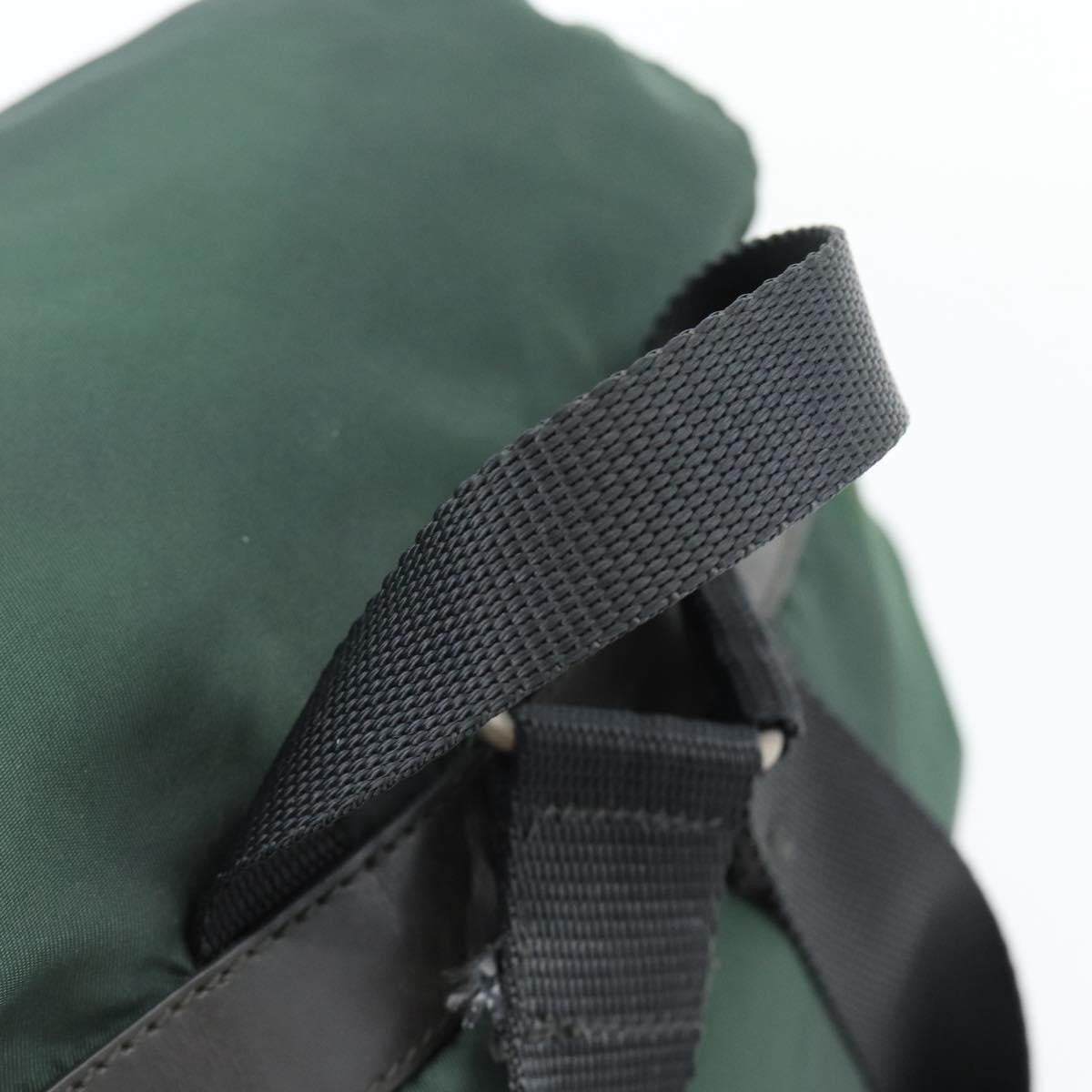 Prada Double Front Pocket Backpack Tessuto Green Nylon Backpack Bag (Pre-Owned)