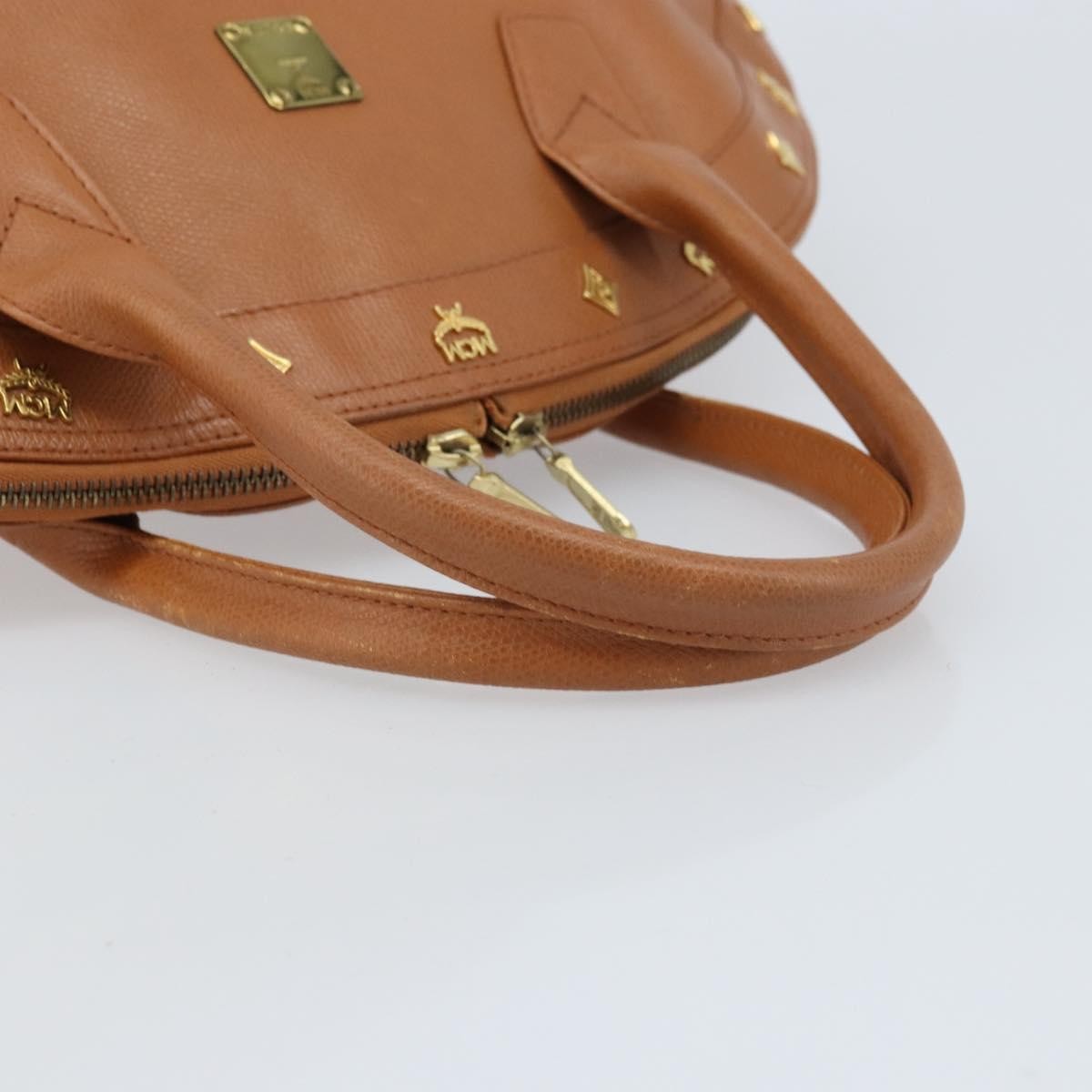 MCM Vintage Handbag Leather Brown Leather Handbag (Pre-Owned)