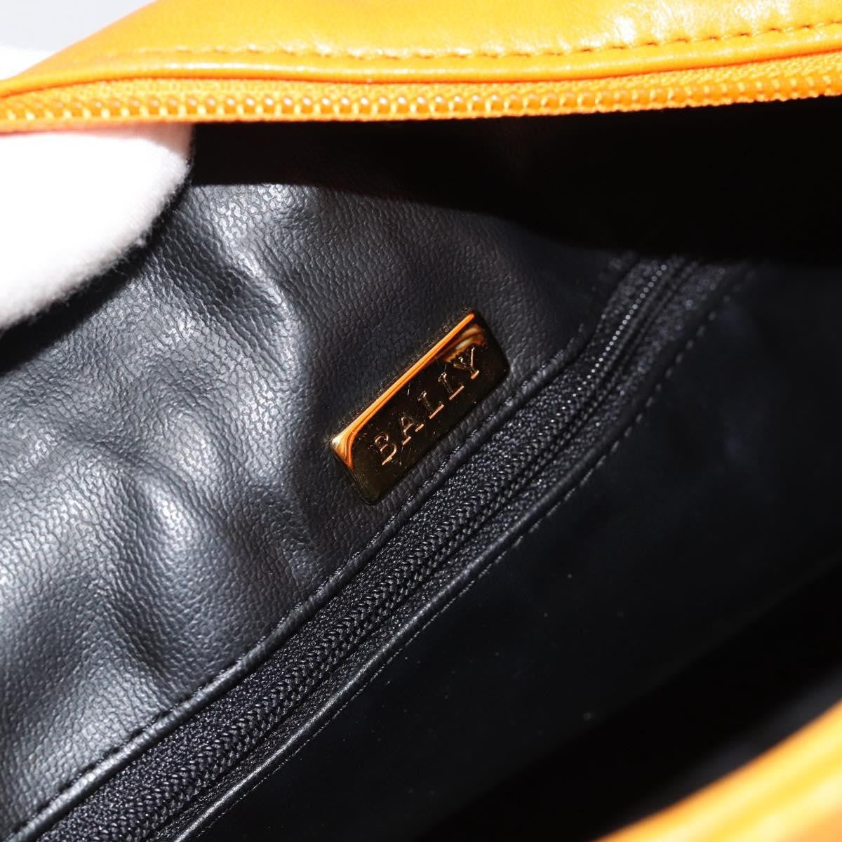 Bally Vintage Shoulder Bag Quilted Leather Orange Leather Shoulder Bag Bag (Pre-Owned)