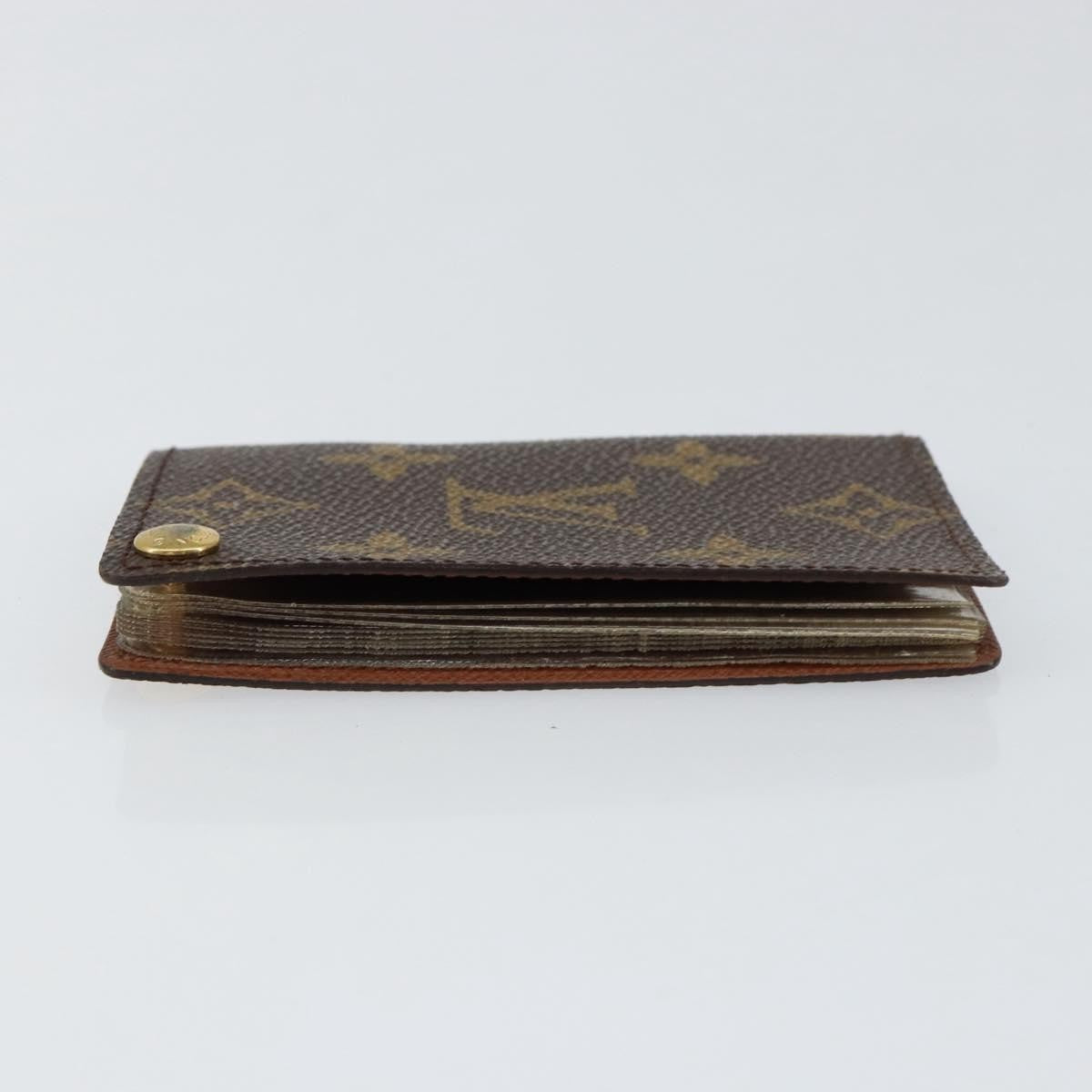 Louis Vuitton Porte Cartes Pression Card Case Monogram Canvas Brown Canvas Card Holders Accessory (Pre-Owned)
