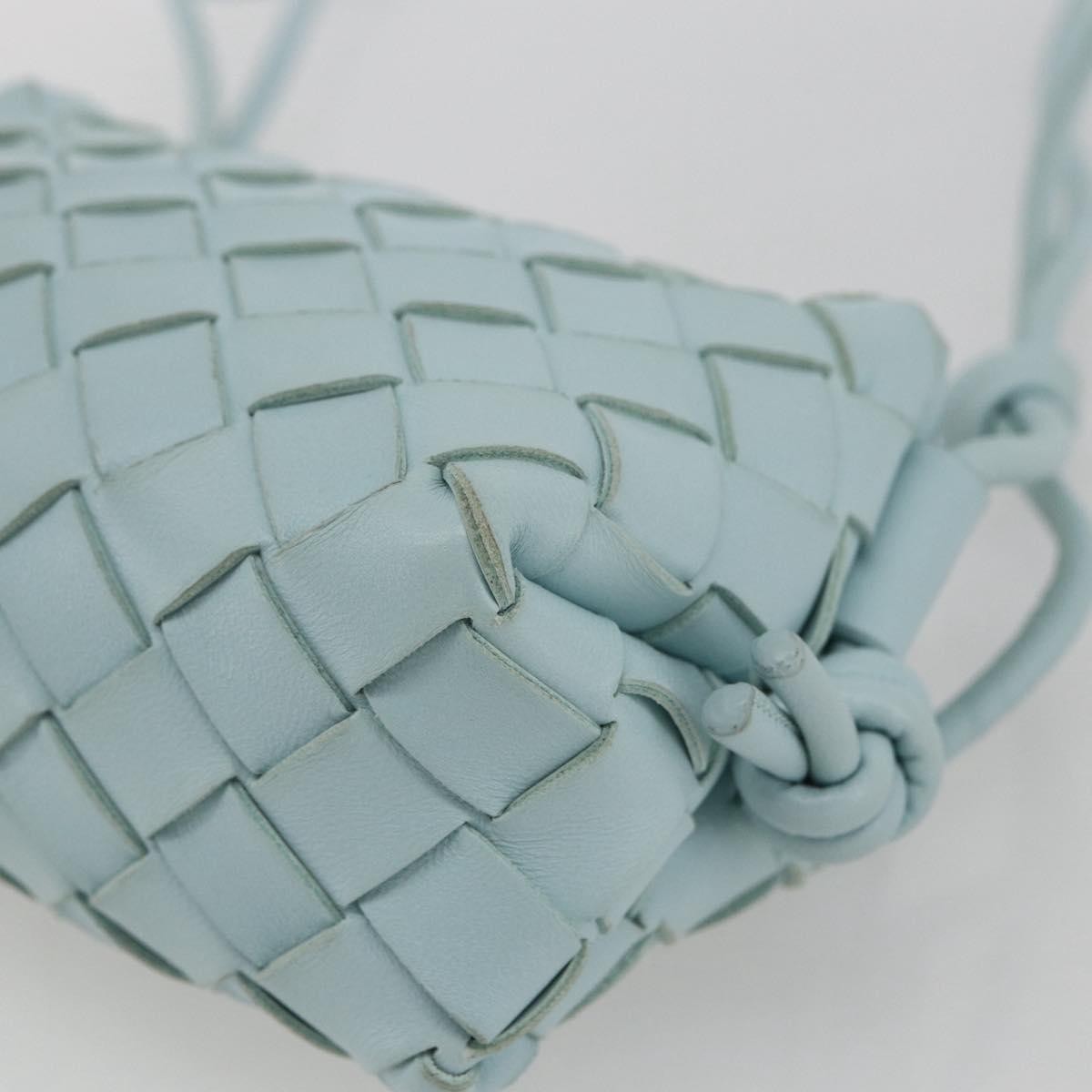 Bottega Veneta Loop Crossbody Bag Intrecciato Nappa Blue Leather Shoulder Bag Bag (Pre-Owned)
