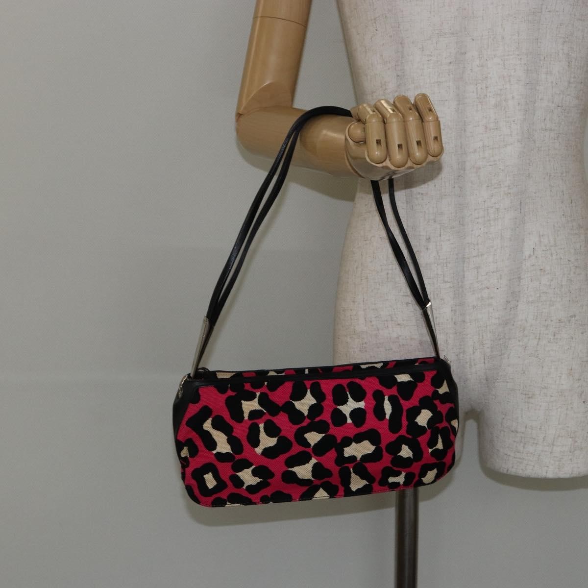 Bottega Veneta Vintage Shoulder Bag Canvas Pink Canvas Shoulder Bag Bag (Pre-Owned)