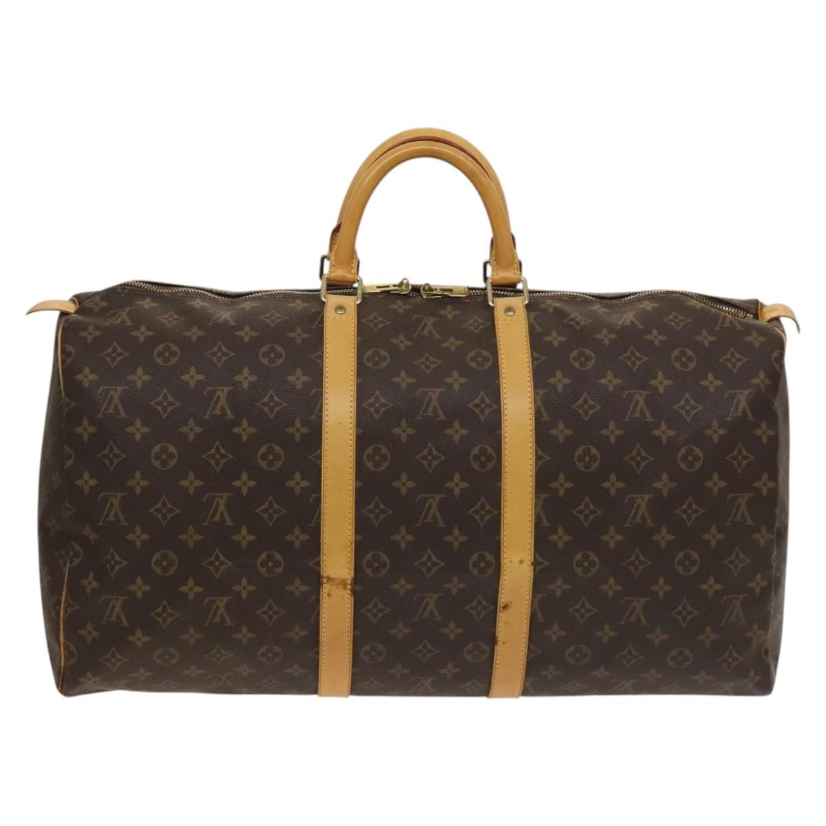 Louis Vuitton Keepall Bag Monogram Canvas Brown Canvas Travel Bag Bag (Pre-Owned)