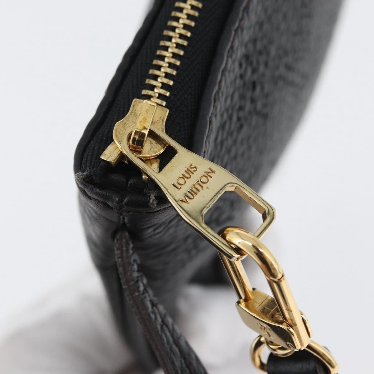 Louis Vuitton Selene Pochette Mahina Leather Black Leather Clutche & Pouche Bag (Pre-Owned)