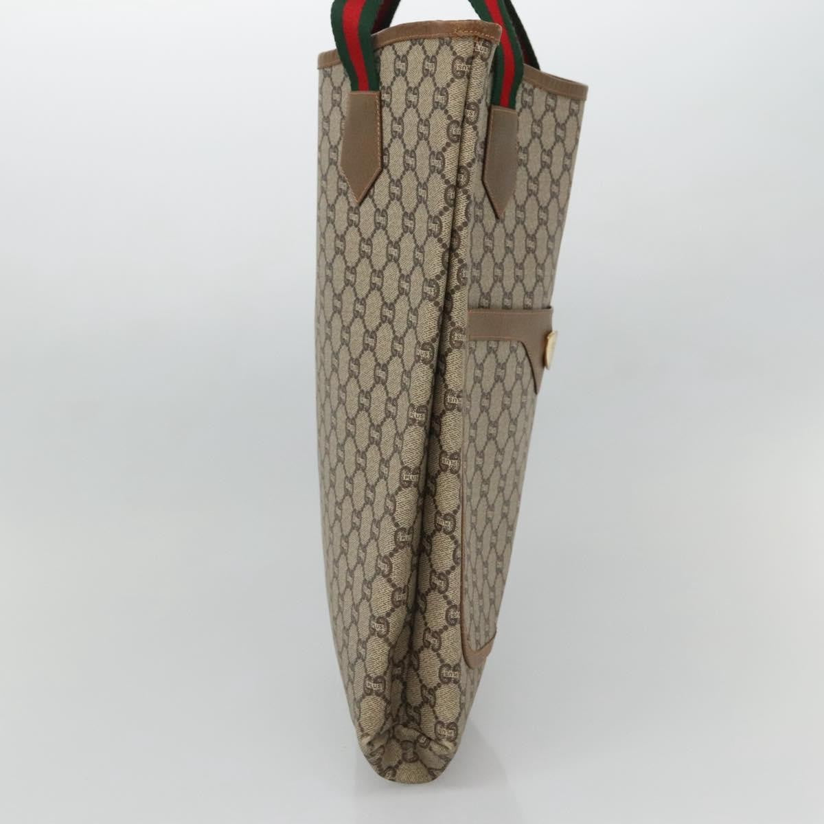 Gucci Vintage Web Strap Tote Gg Coated Canvas Beige Canvas Tote Bag Bag (Pre-Owned)