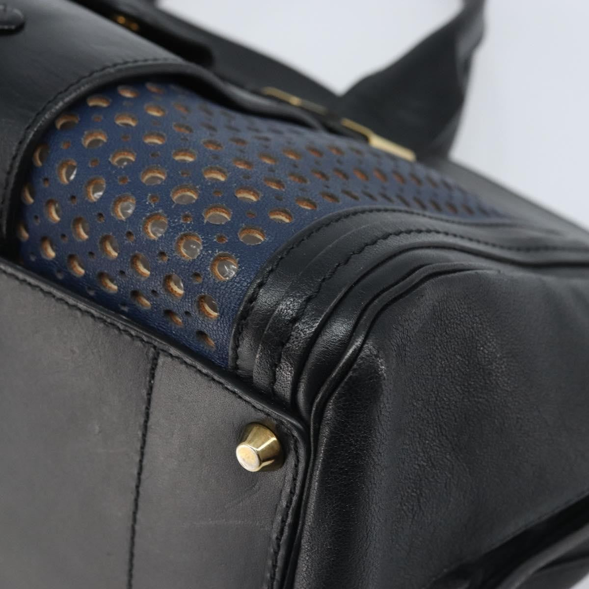 Chloe Alice Satchel Leather Black Leather Handbag (Pre-Owned)