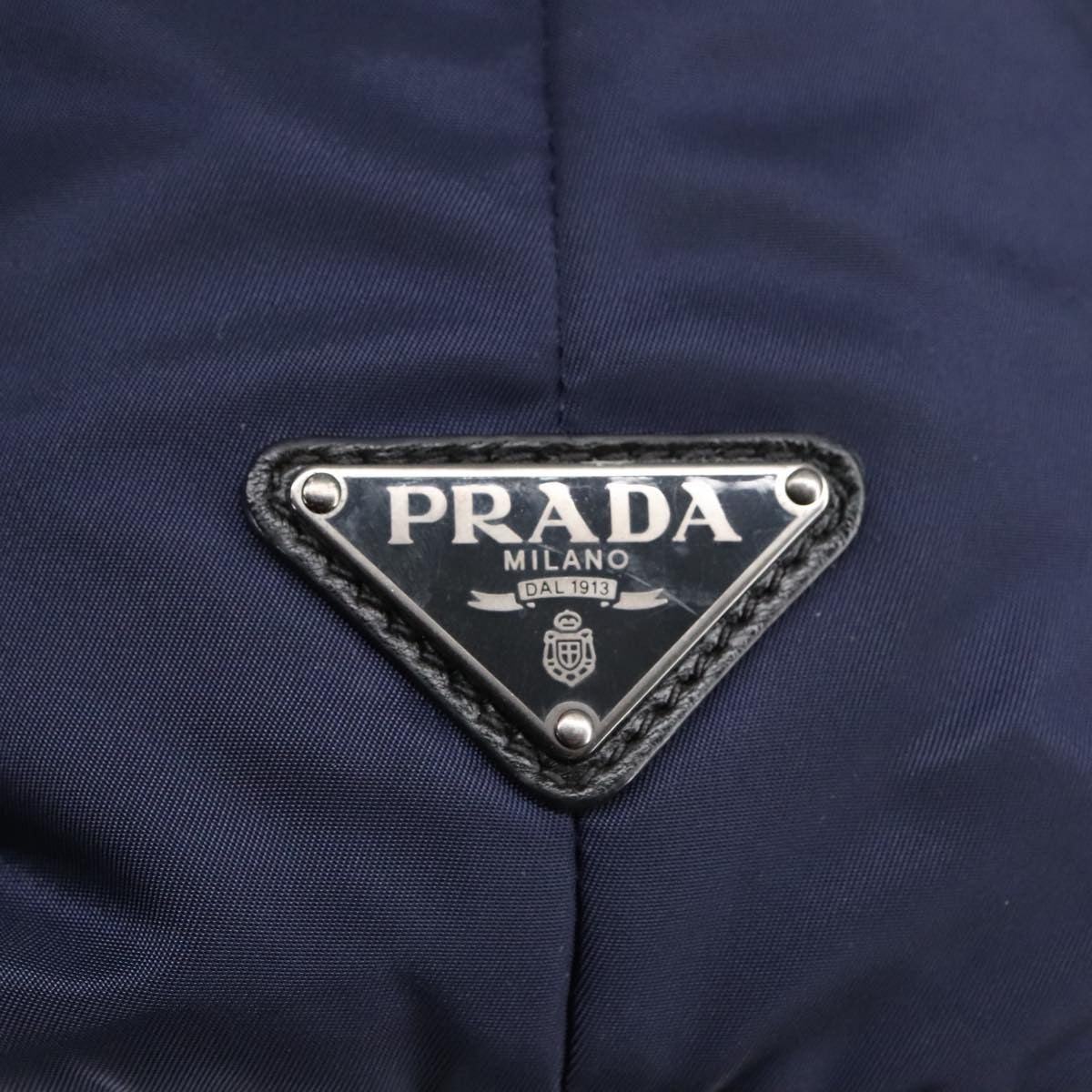 Prada Convertible Double Tote Tessuto Navy Nylon Bag (Pre-Owned)
