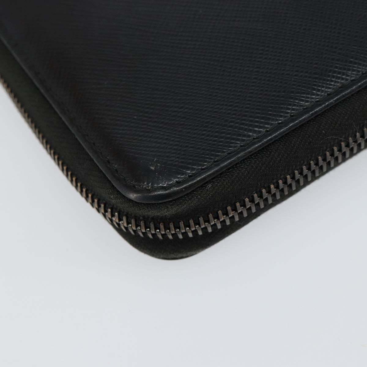 Prada Saffiano Wallet Leather Black Leather Wallets Accessory (Pre-Owned)