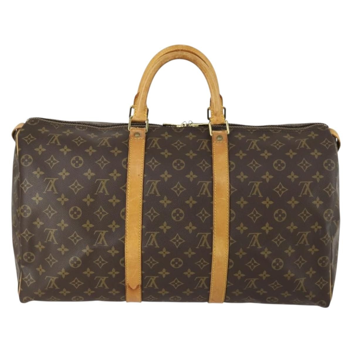Louis Vuitton Keepall Bag Monogram Canvas Brown Canvas Travel Bag Bag (Pre-Owned)