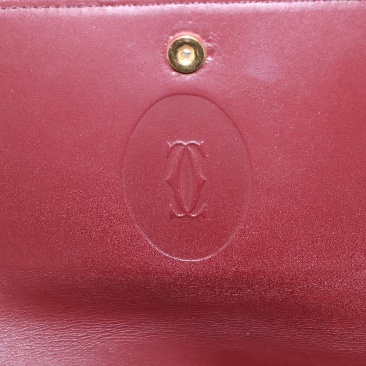Cartier Must De Cartier Shoulder Bag Leather Burgundy Leather Shoulder Bag Bag (Pre-Owned)