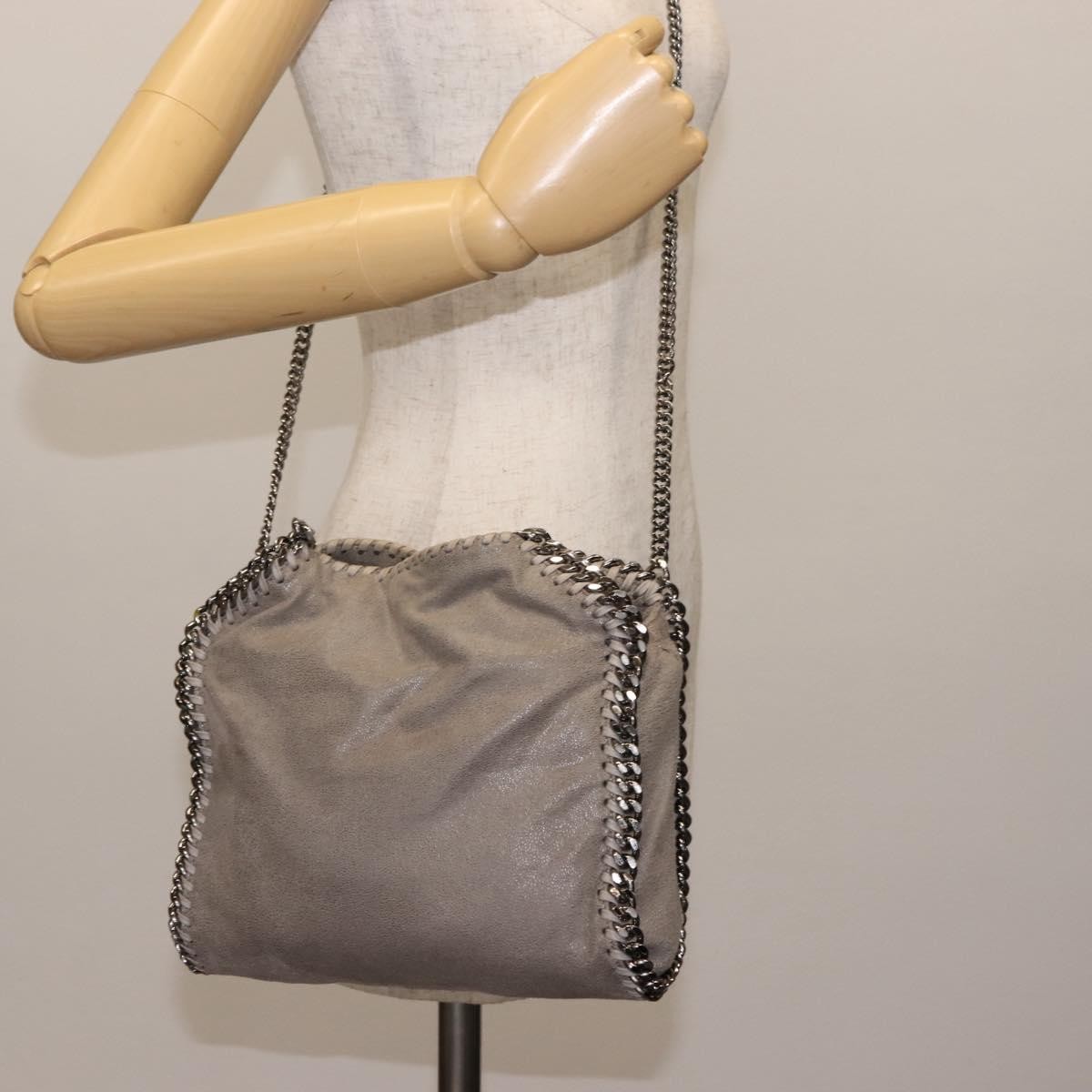 Stella Mccartney Falabella Fold Over Crossbody Bag Faux Leather Gray Polyester Bag (Pre-Owned)