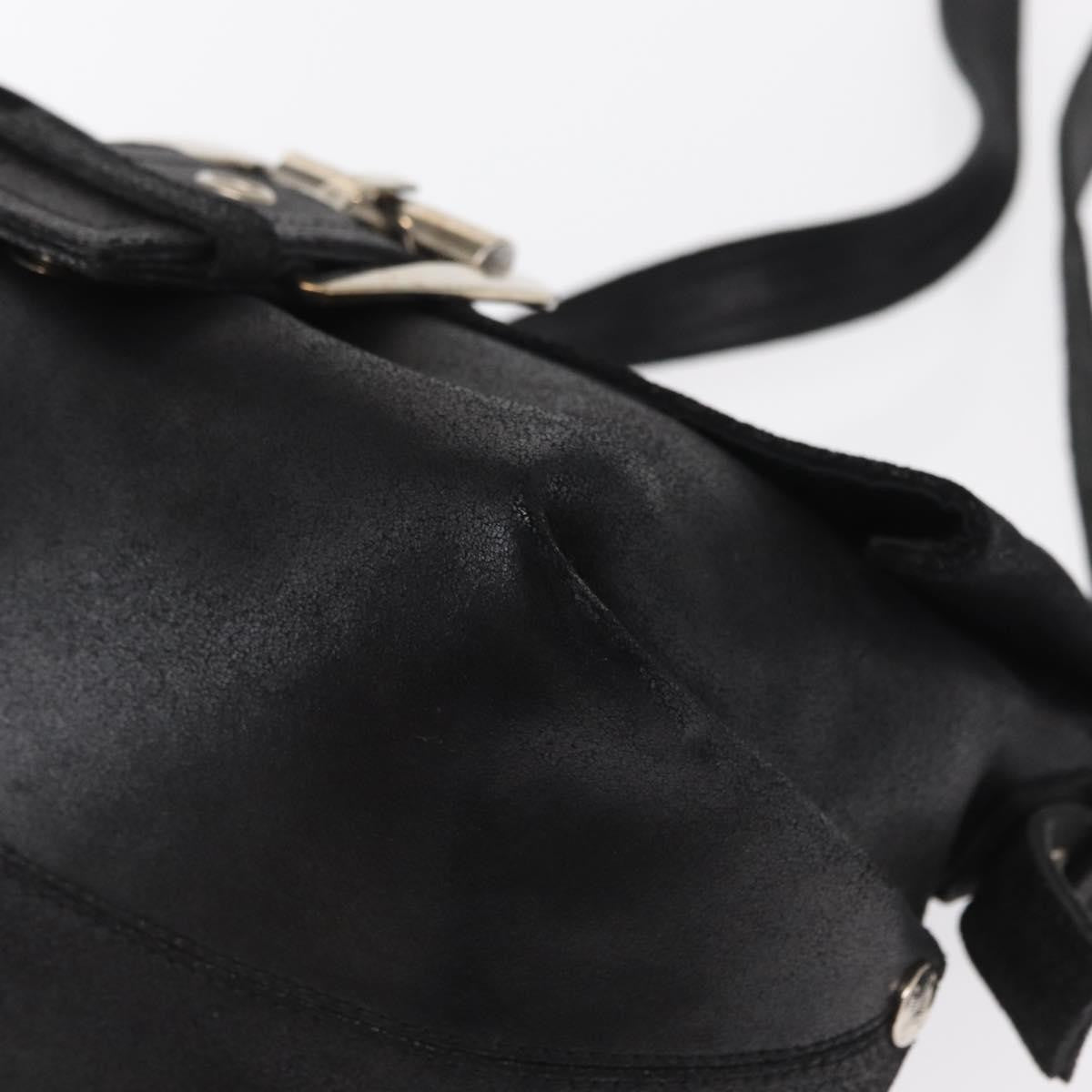 Celine Vintage Shoulder Bag Leather Black Leather Shoulder Bag Bag (Pre-Owned)