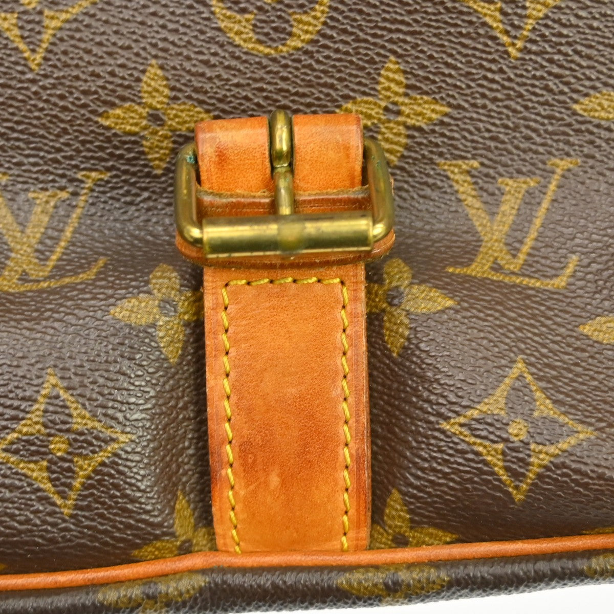 Louis Vuitton Saumur Handbag Monogram Canvas Brown Canvas Shoulder Bag Bag (Pre-Owned)