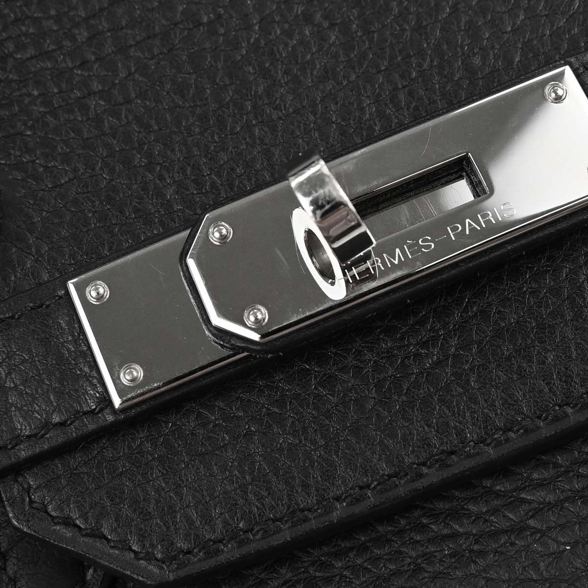 Hermes Birkin Handbag Black Togo With Palladium Hardware Black Leather Handbag (Pre-Owned)