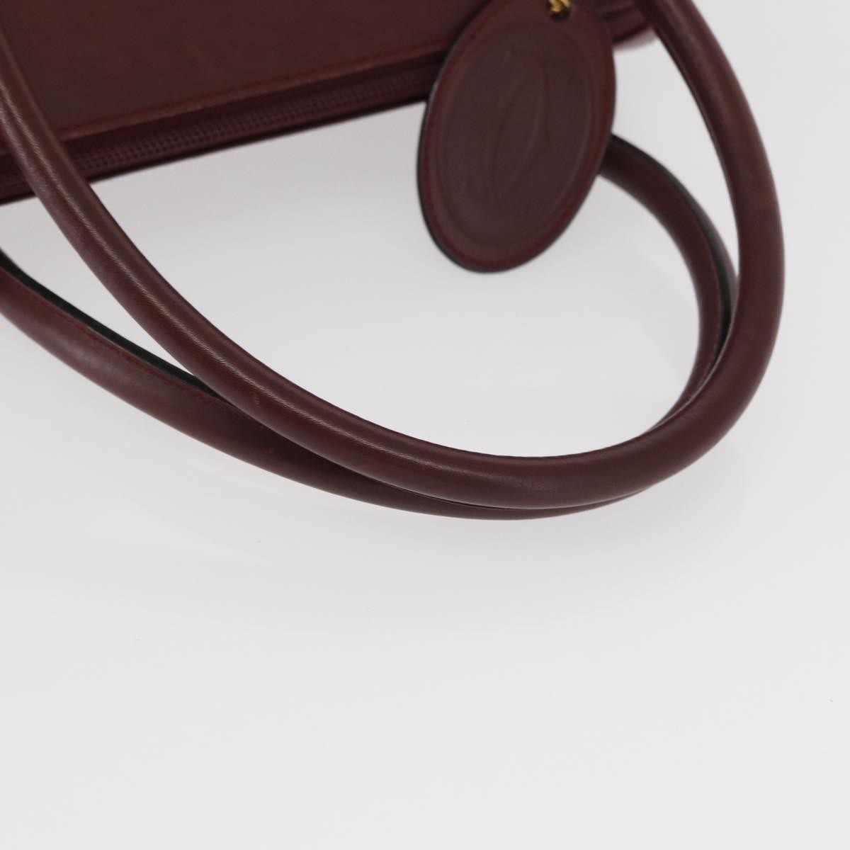 Cartier Must De Cartier Leather Burgundy Leather Handbag (Pre-Owned)