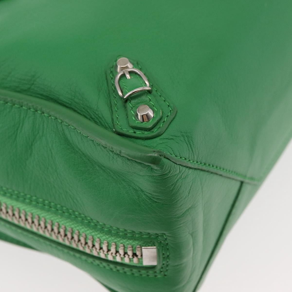 Balenciaga Papier Flap Tote Leather Green Leather Tote Bag Bag (Pre-Owned)