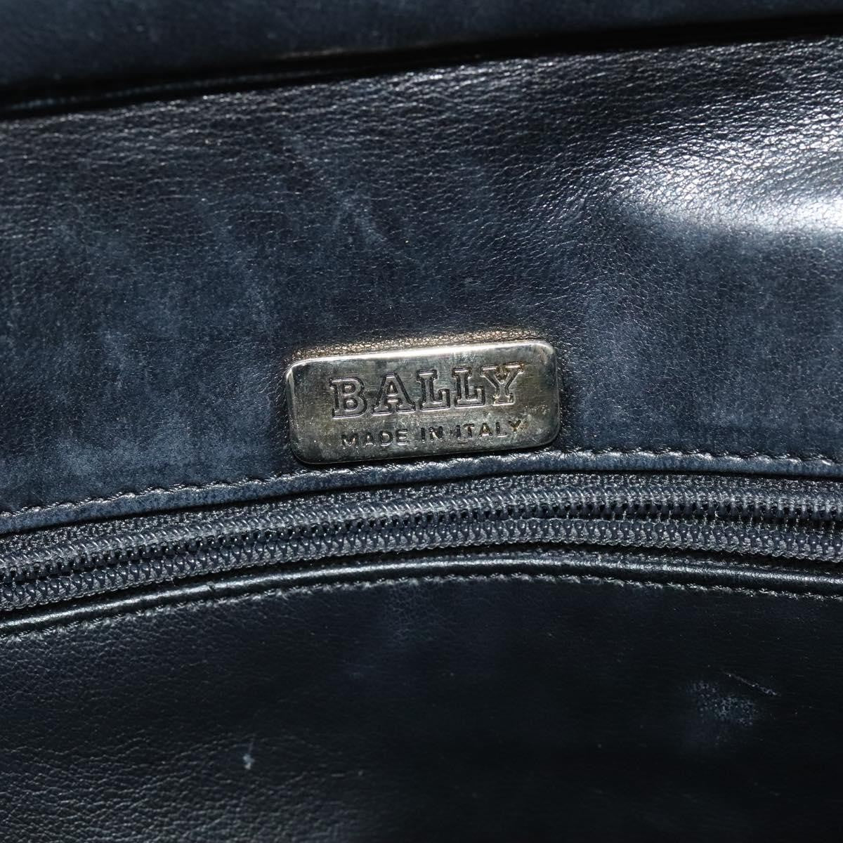 Bally Vintage Chain Shoulder Bag Quilted Leather Navy Leather Shoulder Bag Bag (Pre-Owned)