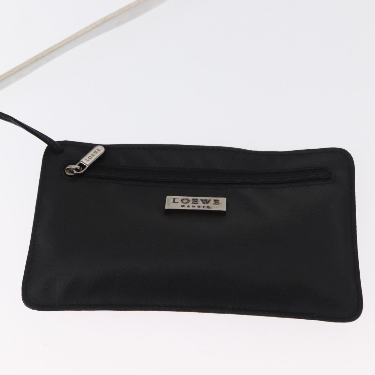 Loewe Anagram Shoulder Bag Leather Black Leather Shoulder Bag Bag (Pre-Owned)