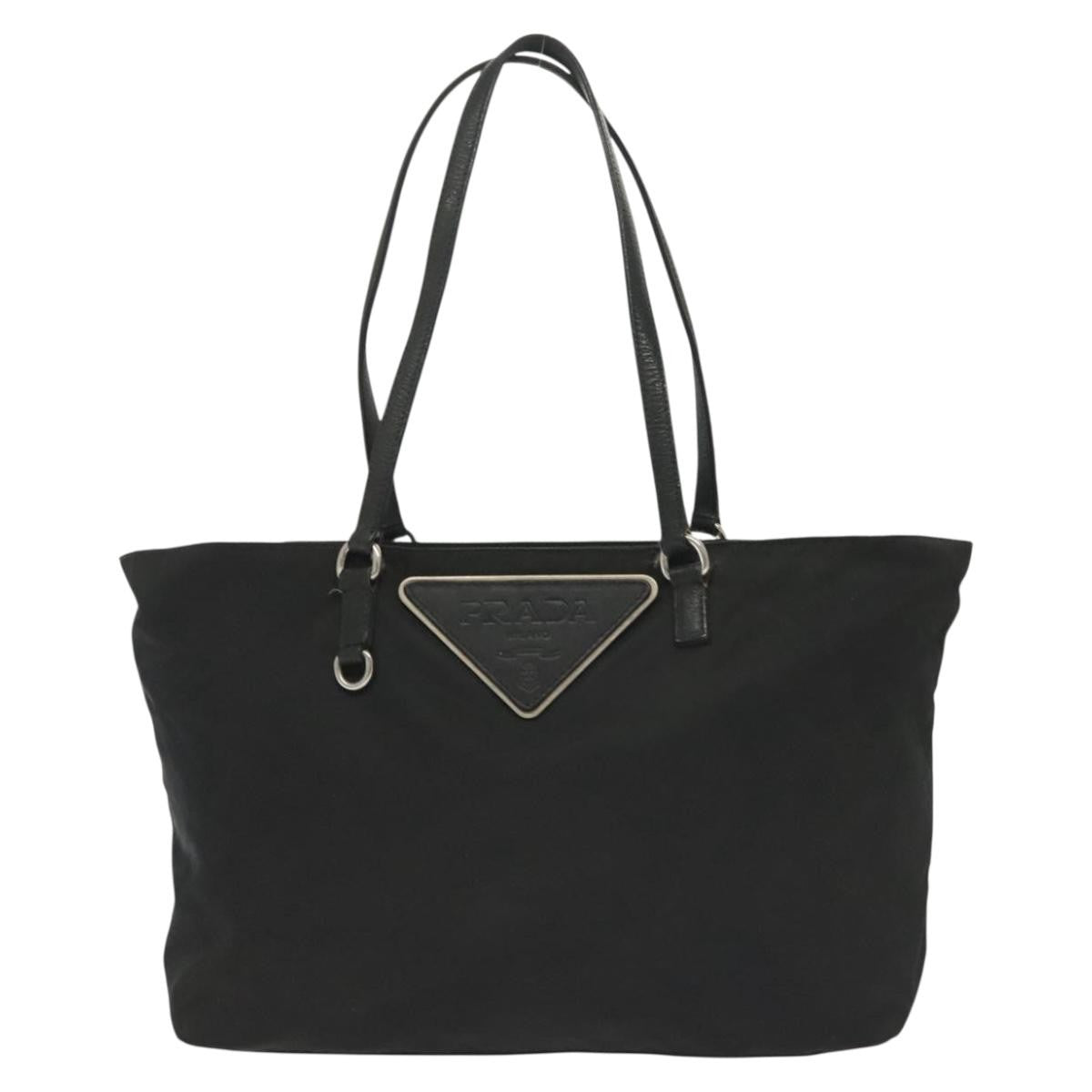 Prada Vintage Tote Tessuto Black Nylon Tote Bag Bag (Pre-Owned)