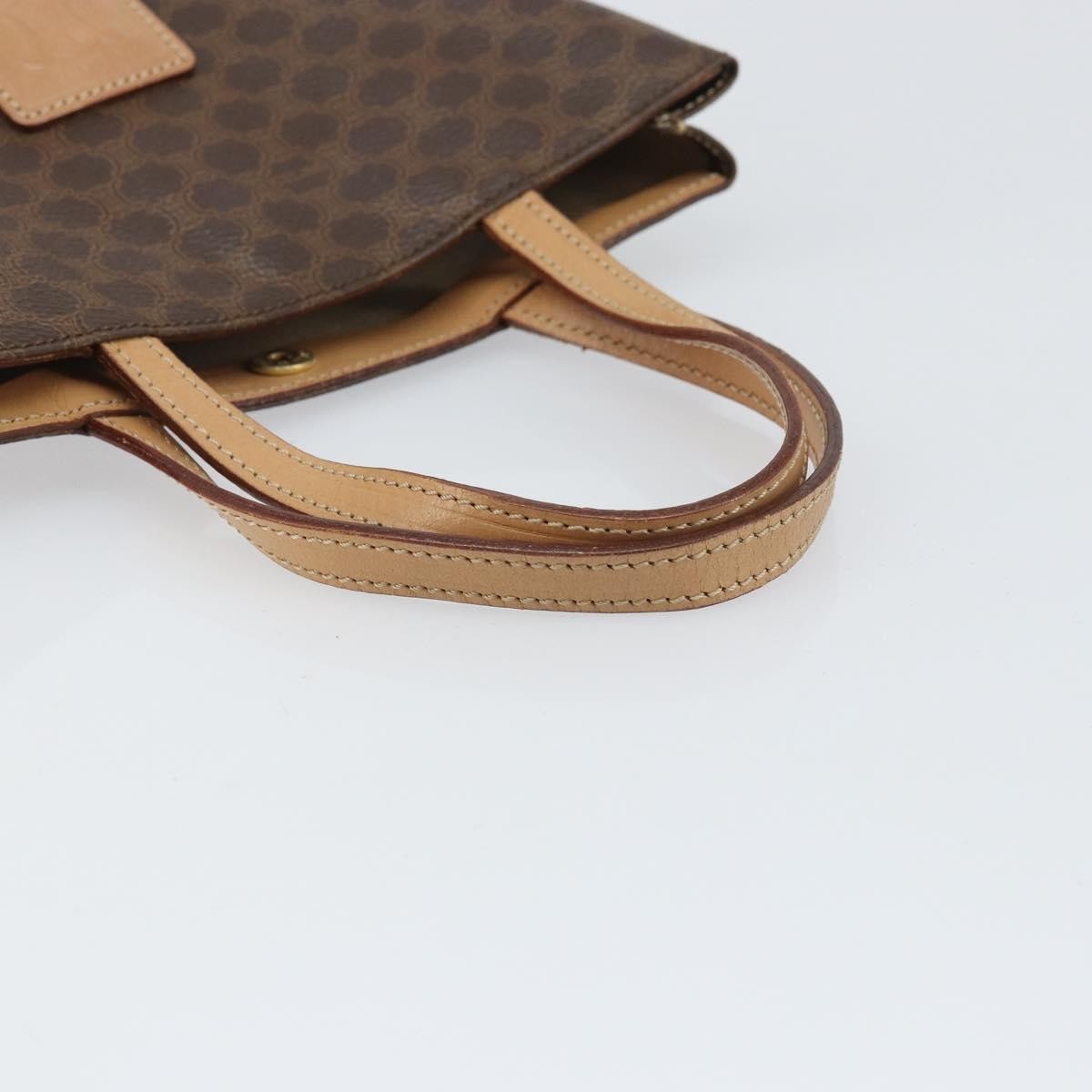 Celine Vintage Macadam Tote Bag Canvas And Leather Brown Canvas Tote Bag Bag (Pre-Owned)