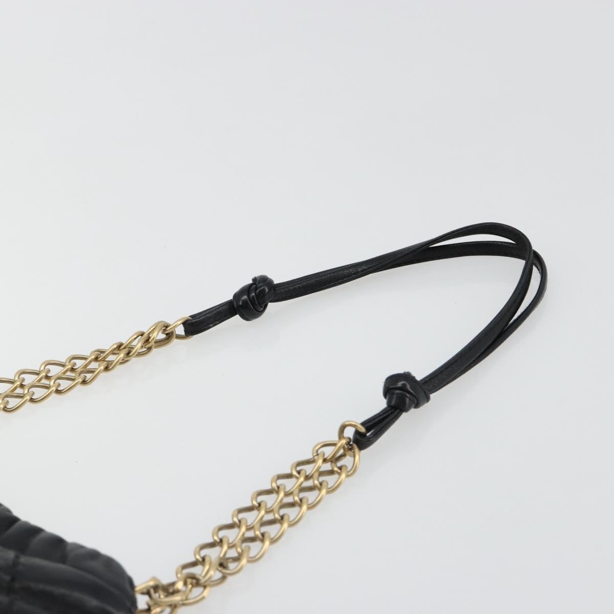 Chanel Chain Tote Leather Black Leather Shoulder Bag Bag (Pre-Owned)