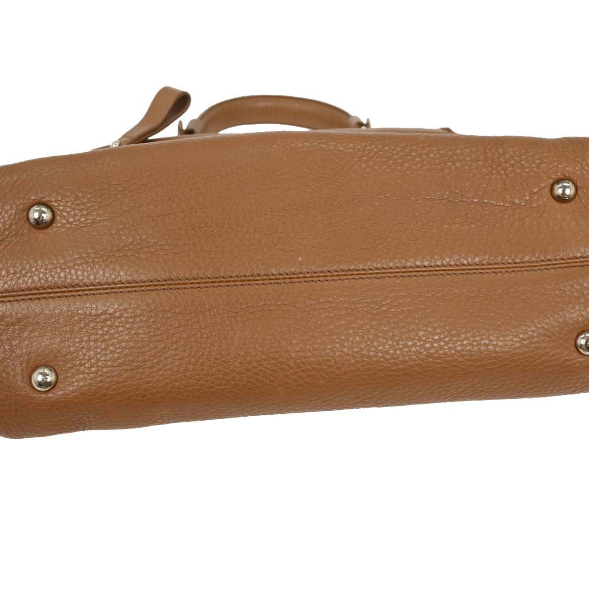 Salvatore Ferragamo Sofia Satchel Leather Brown Leather Handbag (Pre-Owned)