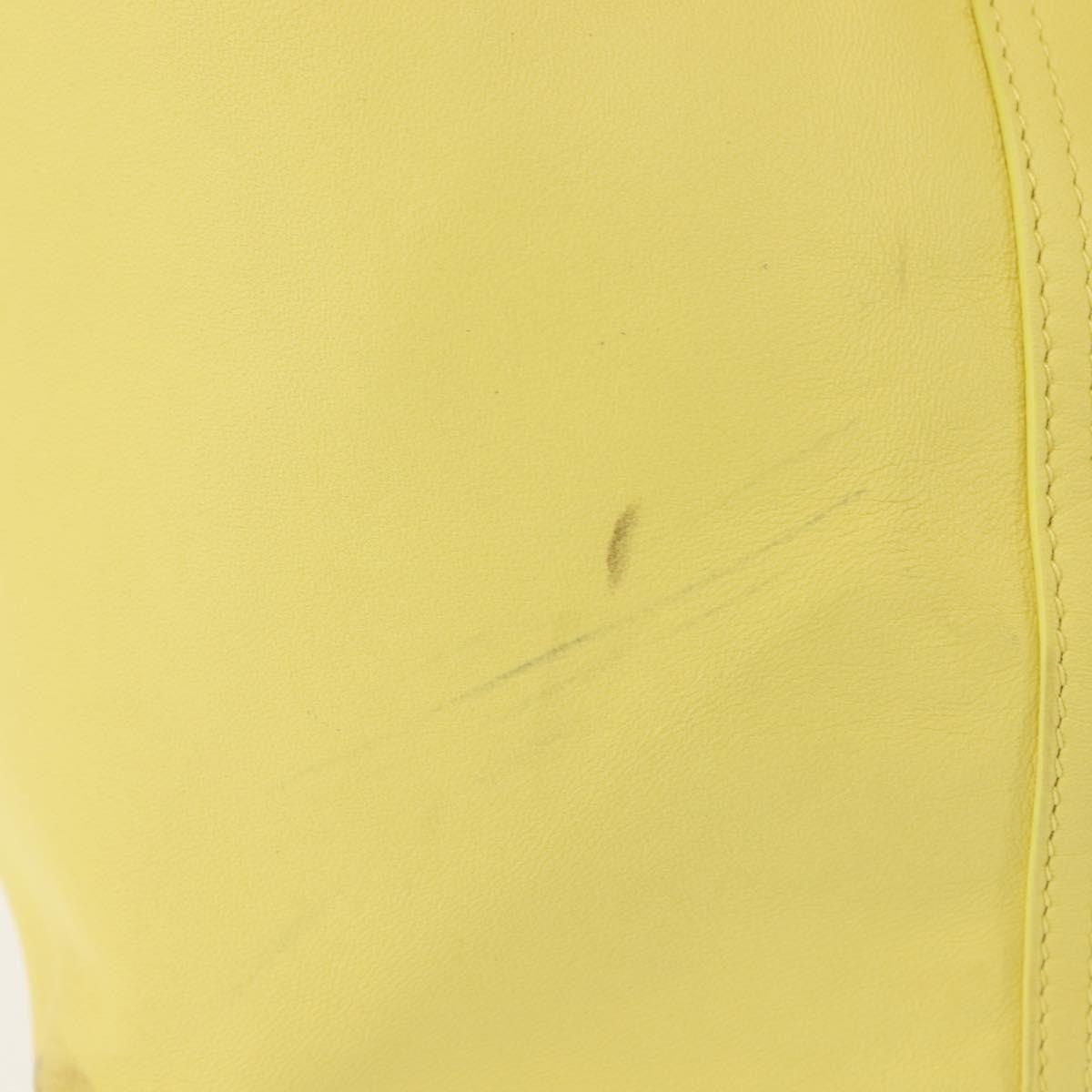 Bottega Veneta A-Shape Tote Leather With Intrecciato Detail Yellow Leather Shoulder Bag Bag (Pre-Owned)