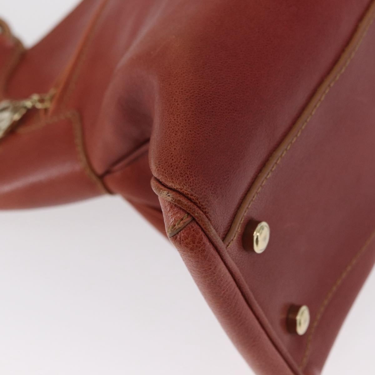 Cartier Marcello Handbag Leather Brown Leather Handbag (Pre-Owned)