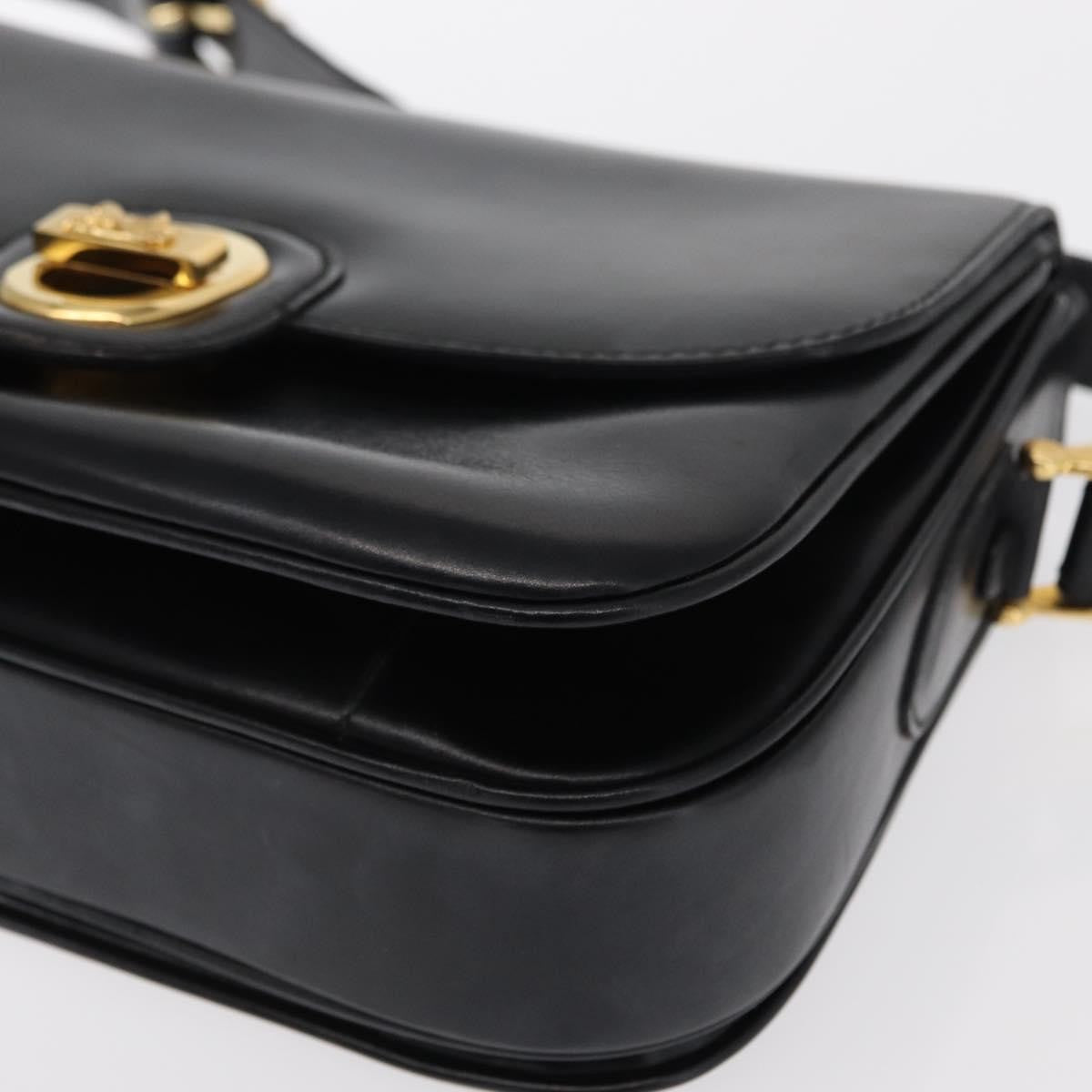 Celine Horse Carriage Shoulder Bag Leather Black Leather Shoulder Bag Bag (Pre-Owned)
