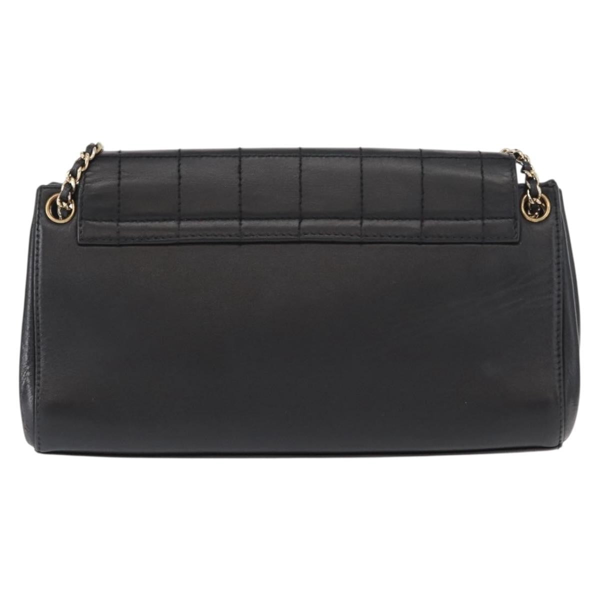 Chanel Chocolate Bar Accordion Reissue Flap Bag Quilted Lambskin Black Leather Shoulder Bag Bag (Pre-Owned)