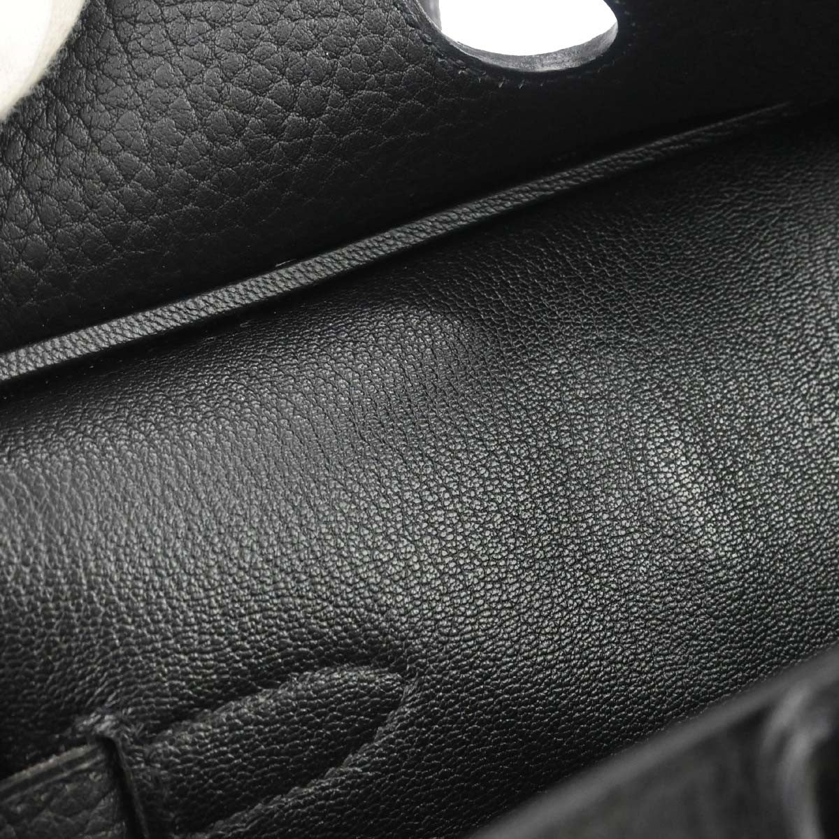 Hermes Hac Birkin Bag Black Fjord With Palladium Hardware Black Leather Handbag (Pre-Owned)