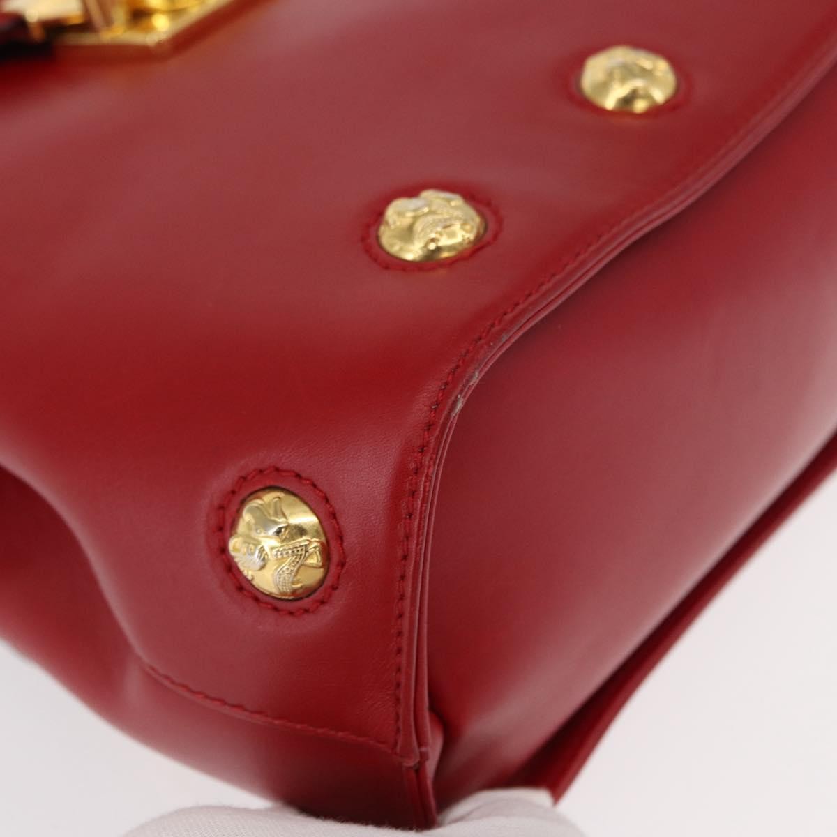 Salvatore Ferragamo Vintage Backpack Leather Red Leather Backpack Bag (Pre-Owned)