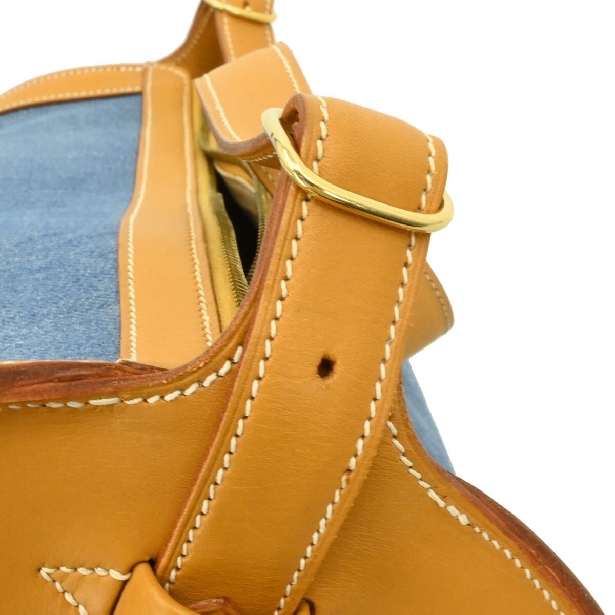 Hermes Sac Doremi Bag Denim With Leather Blue Denim_Jeans Shoulder Bag Bag (Pre-Owned)