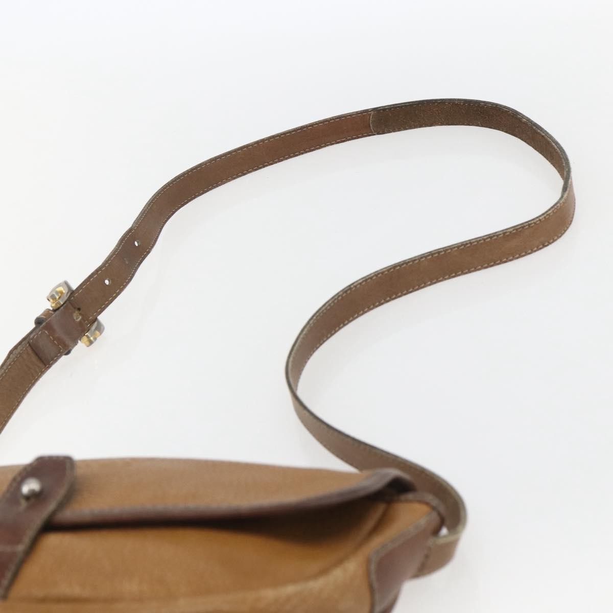 Loewe Anagram Shoulder Bag Leather Beige Leather Shoulder Bag Bag (Pre-Owned)