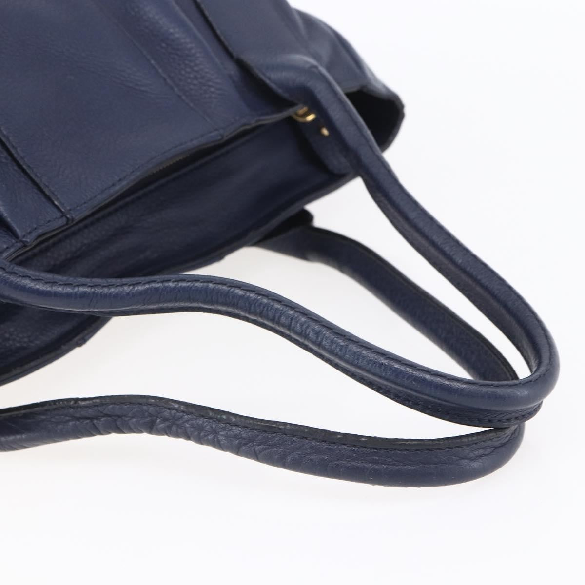 Salvatore Ferragamo Izzie Gancini Embossed Tote Soft Calf Blue Leather Tote Bag Bag (Pre-Owned)