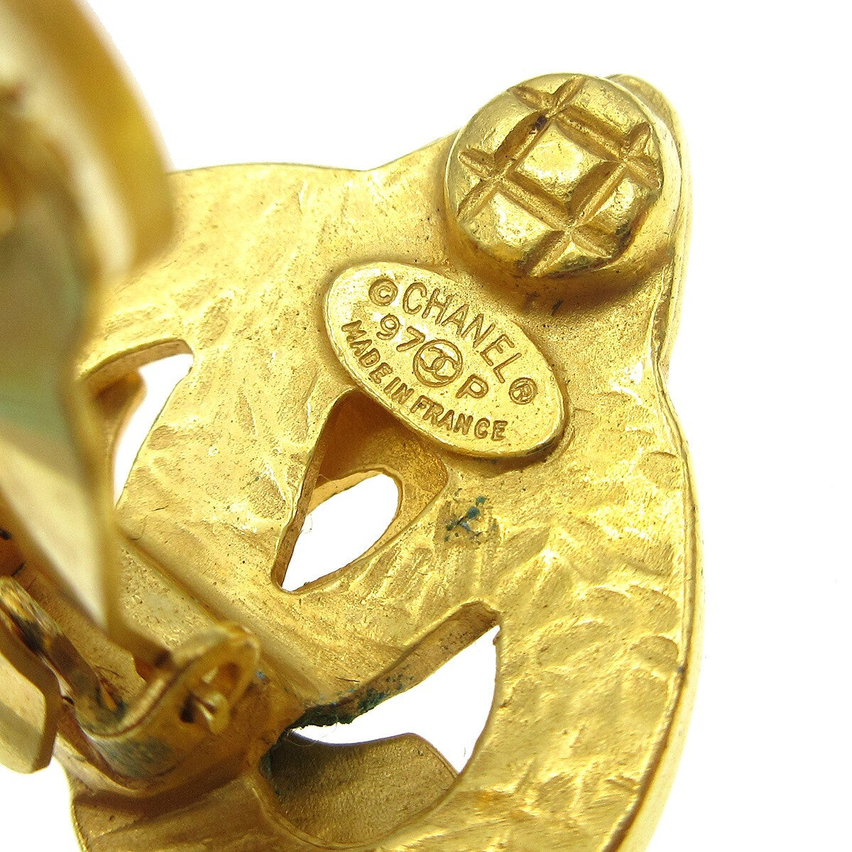 Chanel Cc Logo Heart Gold-Plated Gold Gold_Plated Earrings Jewelry (Pre-Owned)