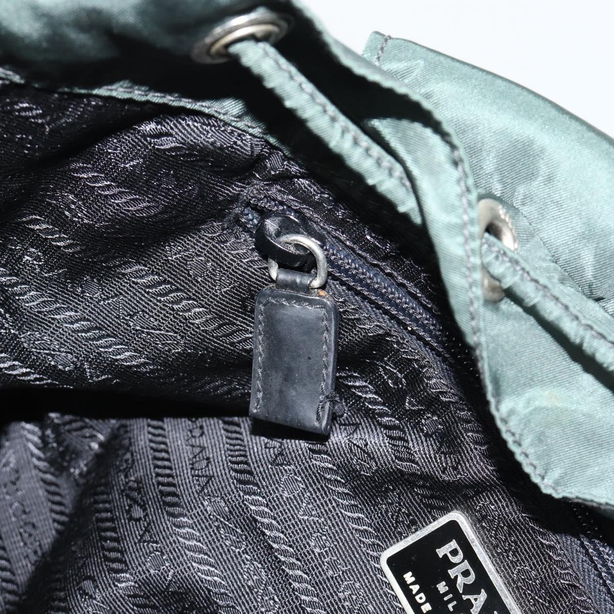 Prada Double Front Pocket Backpack Tessuto Green Nylon Backpack Bag (Pre-Owned)