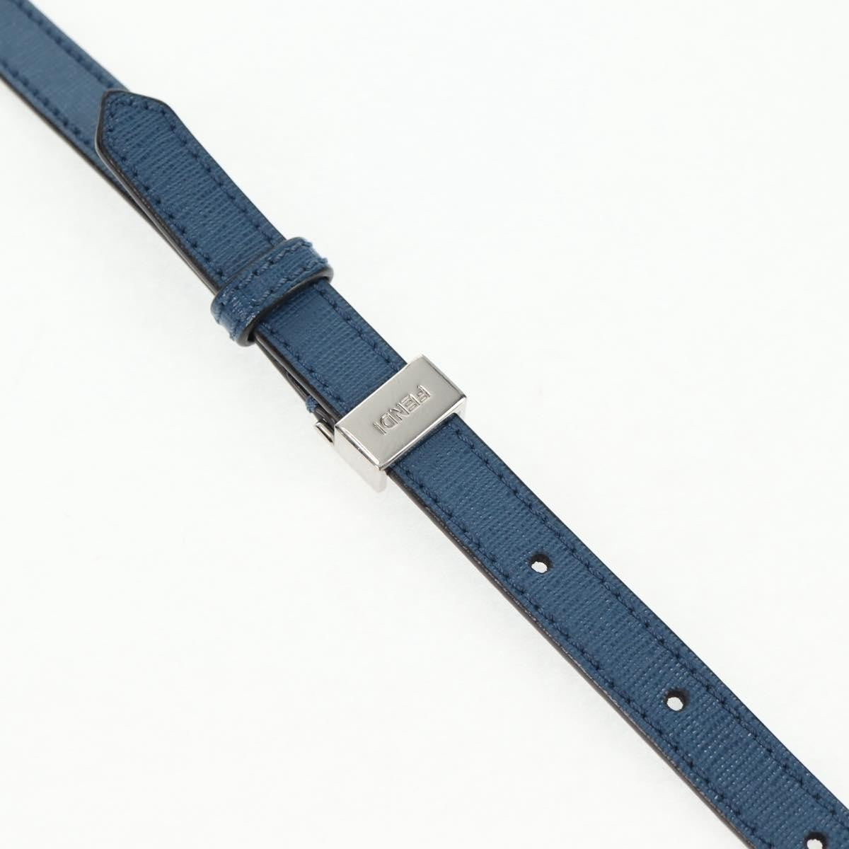 Fendi 2Jours Bag Leather Blue Leather Bag (Pre-Owned)