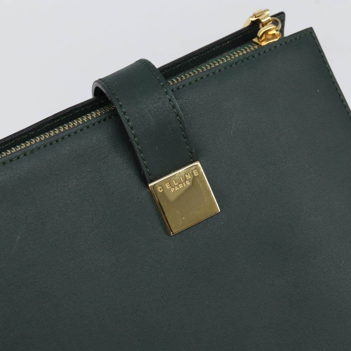 Celine Tote Bag Leather Green Leather Tote Bag Bag (Pre-Owned)