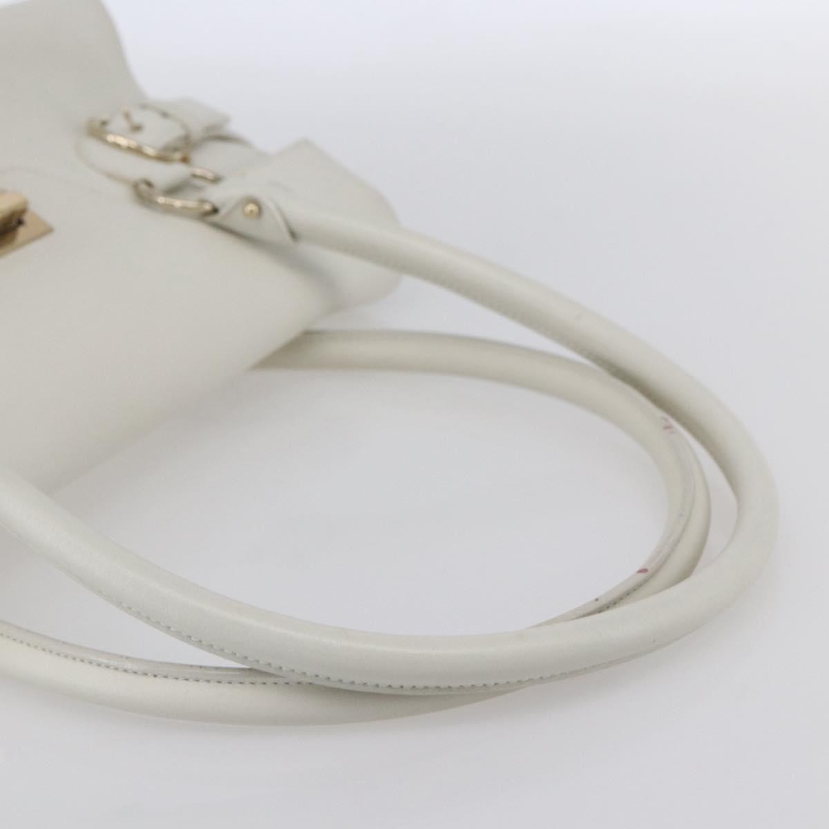 Salvatore Ferragamo Gina Satchel Leather White Leather Handbag (Pre-Owned)