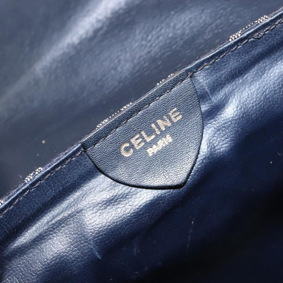 Celine C Sulky Shoulder Bag Canvas And Leather Navy Canvas Shoulder Bag Bag (Pre-Owned)