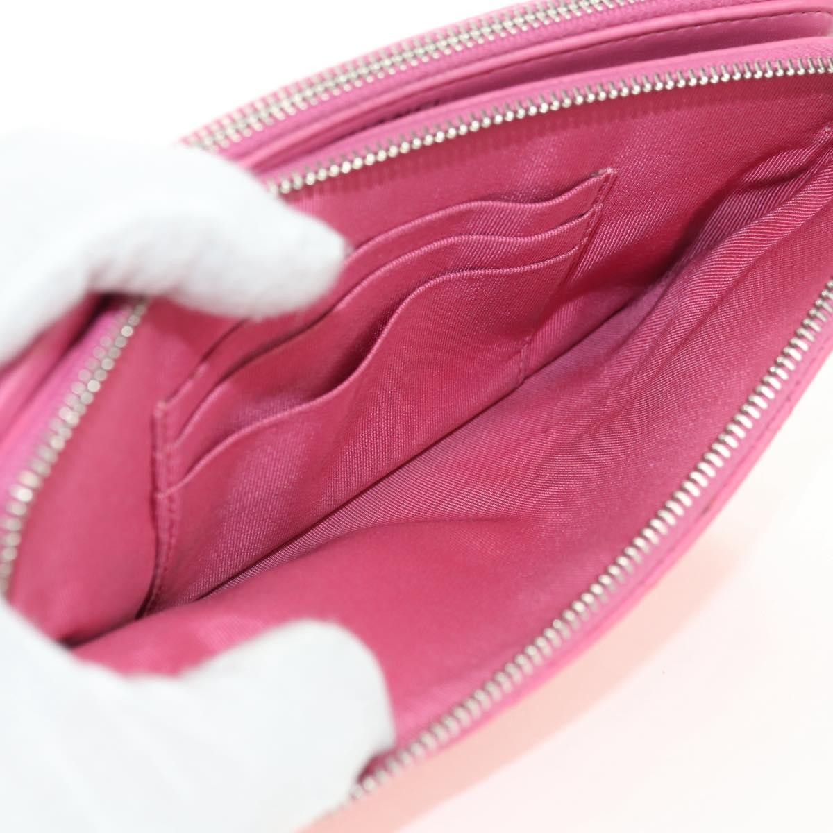 Chanel Double Zip Clutch With Chain Quilted Lambskin Pink Leather Shoulder Bag Bag (Pre-Owned)