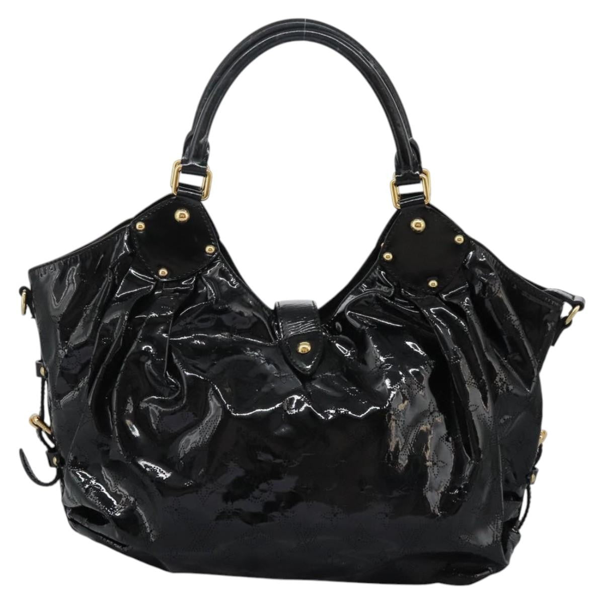 Louis Vuitton L Hobo Surya Leather Black Patent_Leather Handbag (Pre-Owned)