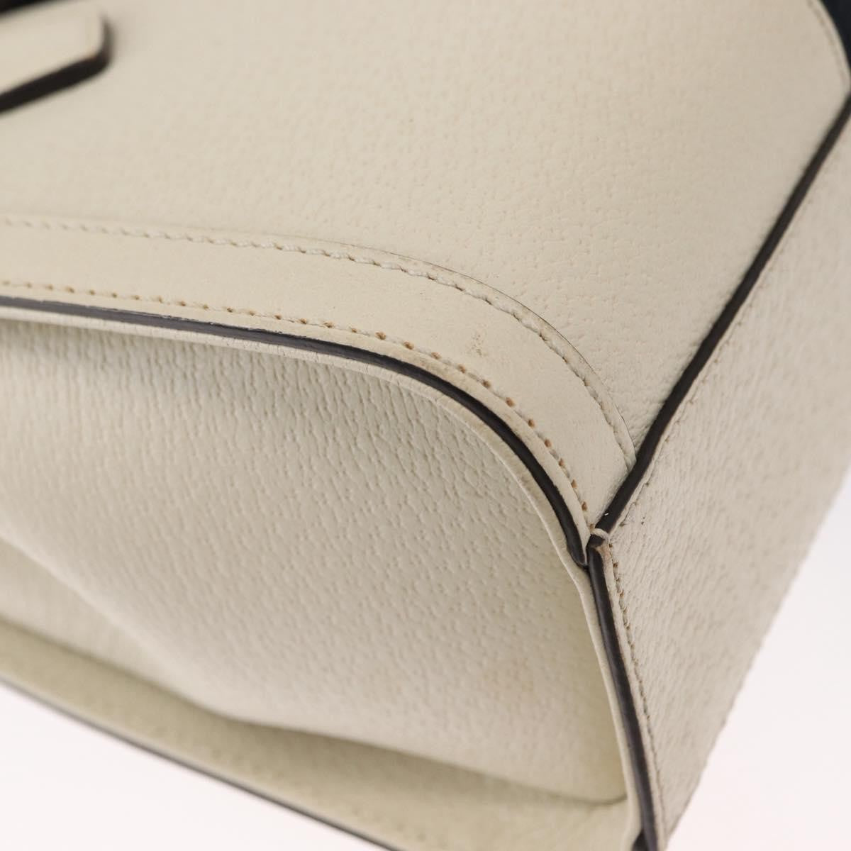 Gucci Ophidia Top Handle Tote Leather White Leather Handbag (Pre-Owned)
