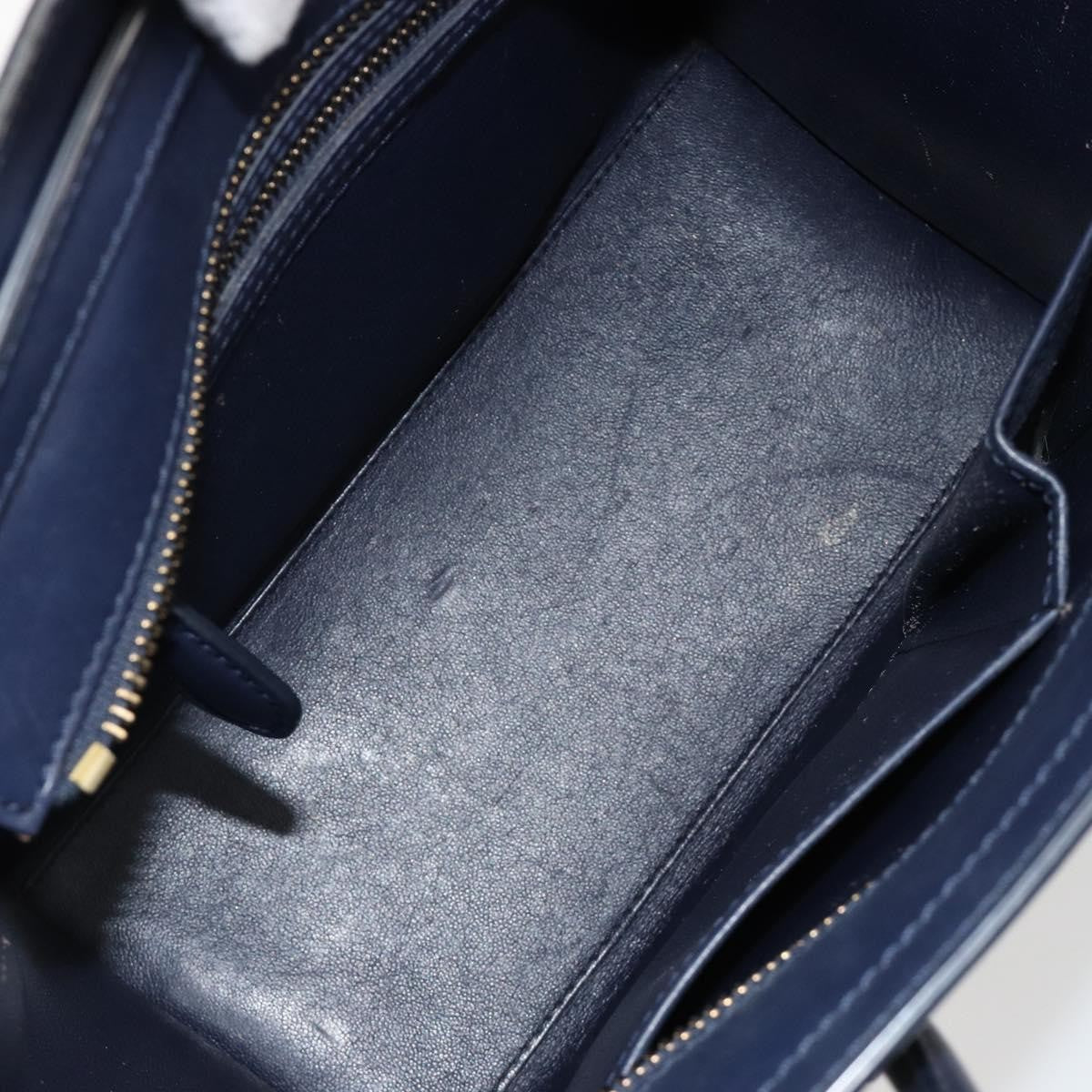 Celine Tricolor Luggage Bag Leather Navy Leather Handbag (Pre-Owned)